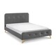 image 3 of Grey Linen Curved Retro Fabric Bed - King 5ft (150cm)