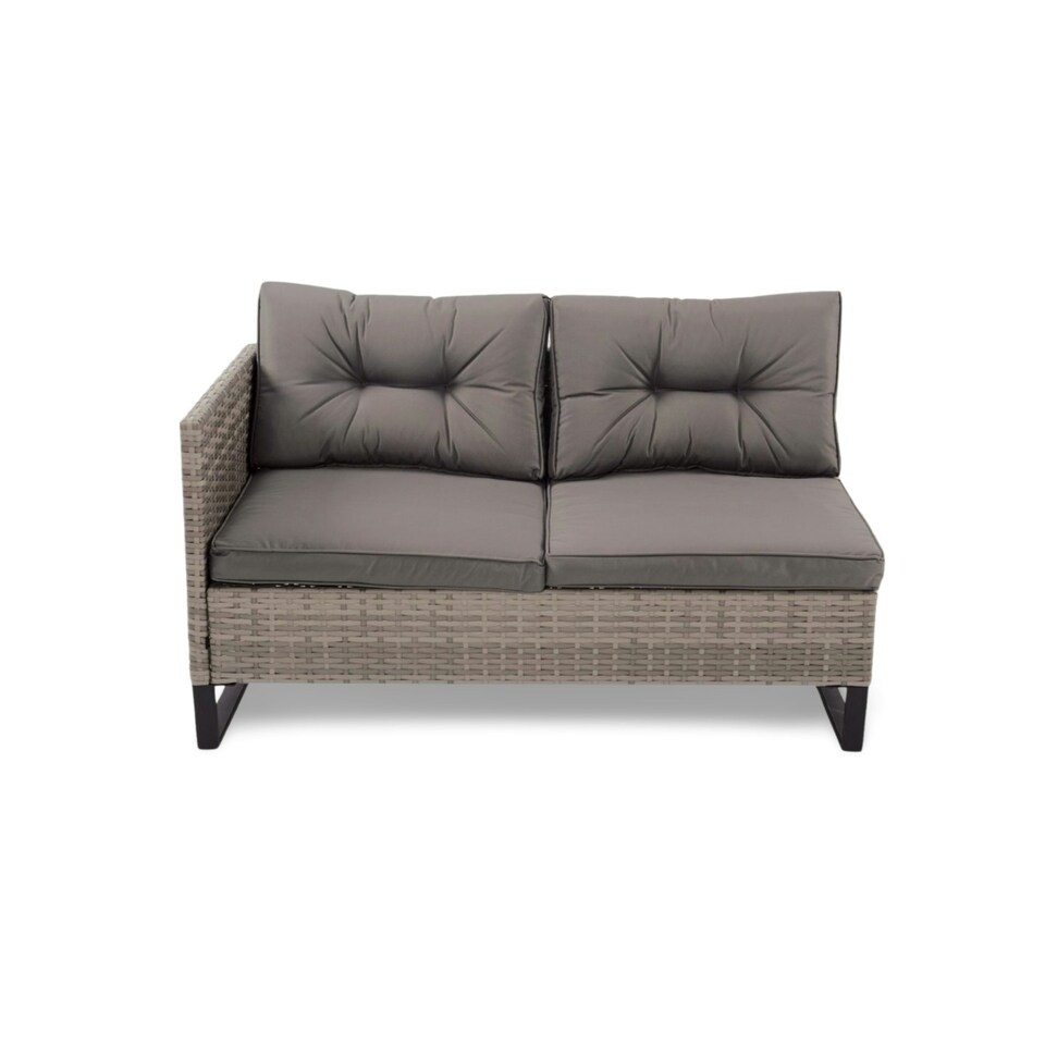 image 1 of Palma Rattan Corner Fire Pit 4 Seater in Grey