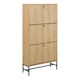 image 1 of Albany Shoe Cabinet 3 Flip Down Doors in Oak/Black Legs