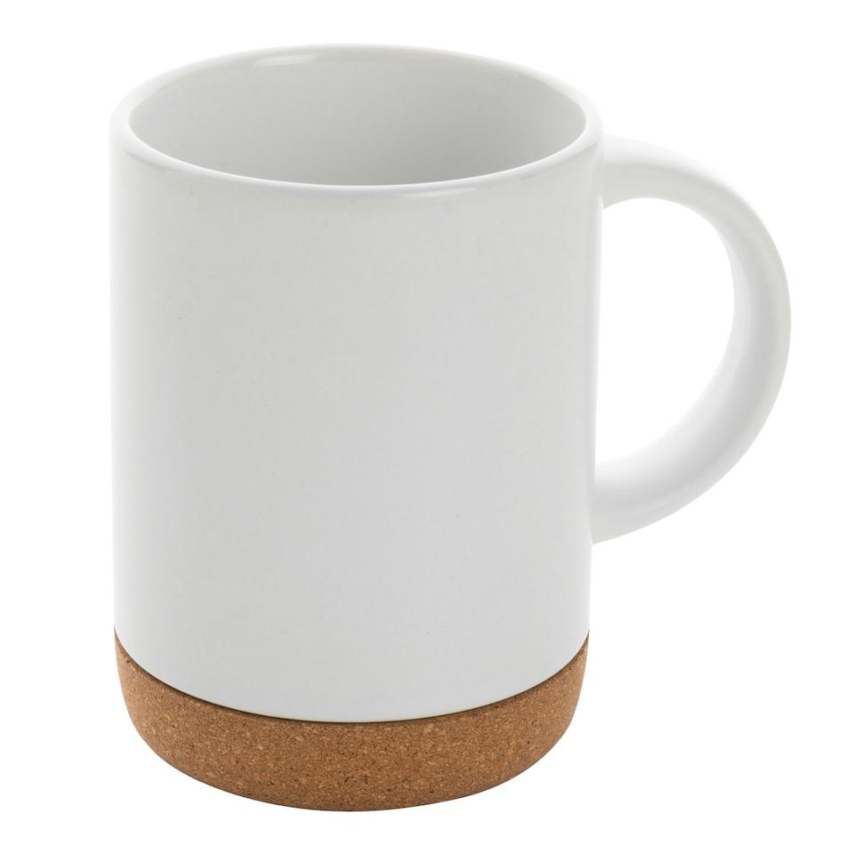 image 1 of XD Collection Cork Ceramic 280ml Mug - White - One Size