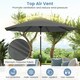 image 9 of COSTWAY 290 cm Solar Patio Parasol Umbrella 96 LED Lights Grey Grey