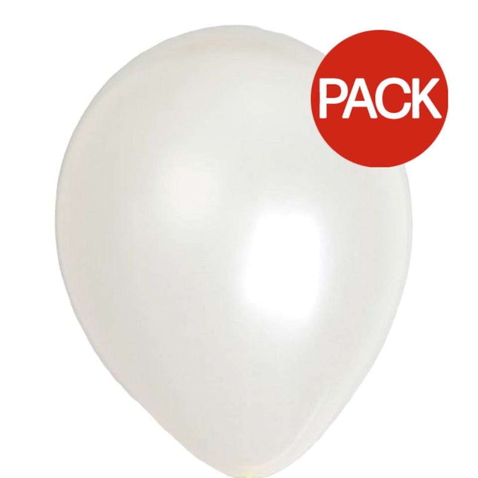 Globos Latex Plain Balloons (Pack of 100) - Pearl - One Size