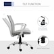 image 5 of Vinsetto Office Chair Linen Swivel Computer Desk Chair Home Study Task Chair with Wheels, Arm, Adjustable Height, Light Grey