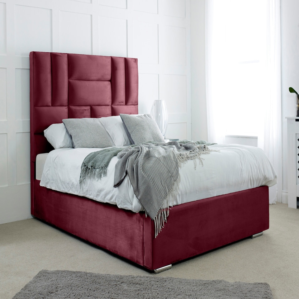 Ofsted Plush Single Bed Frame - Maroon