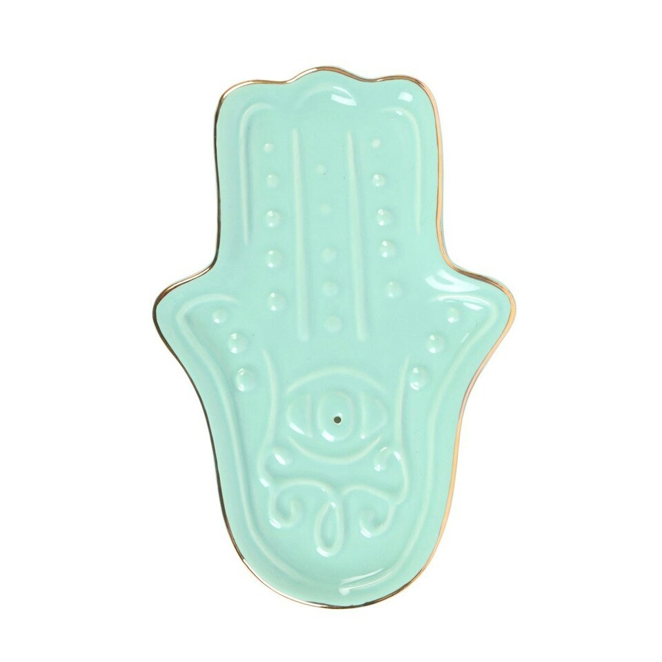 image 1 of Something Different Hamsa Hand Incense Holder - Blue - One Size