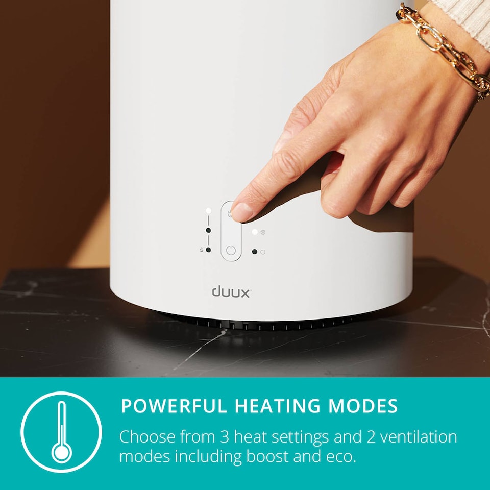 image 1 of Duux ThreeSixty 2 Smart Ceramic Fan Heater, 1800W Heating Power - White