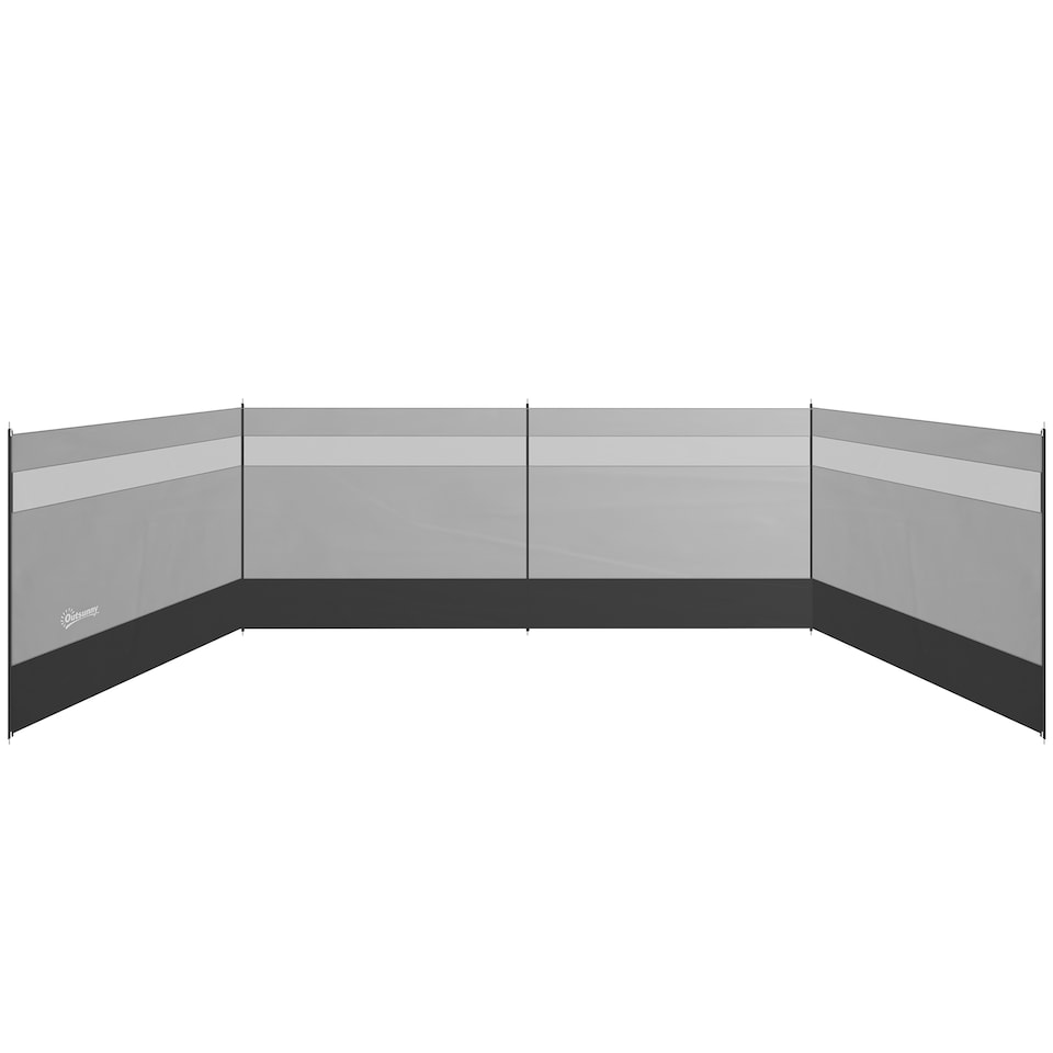 image 1 of Outsunny Camping Windbreaks with Clear Windows and Carry Bag | Grey