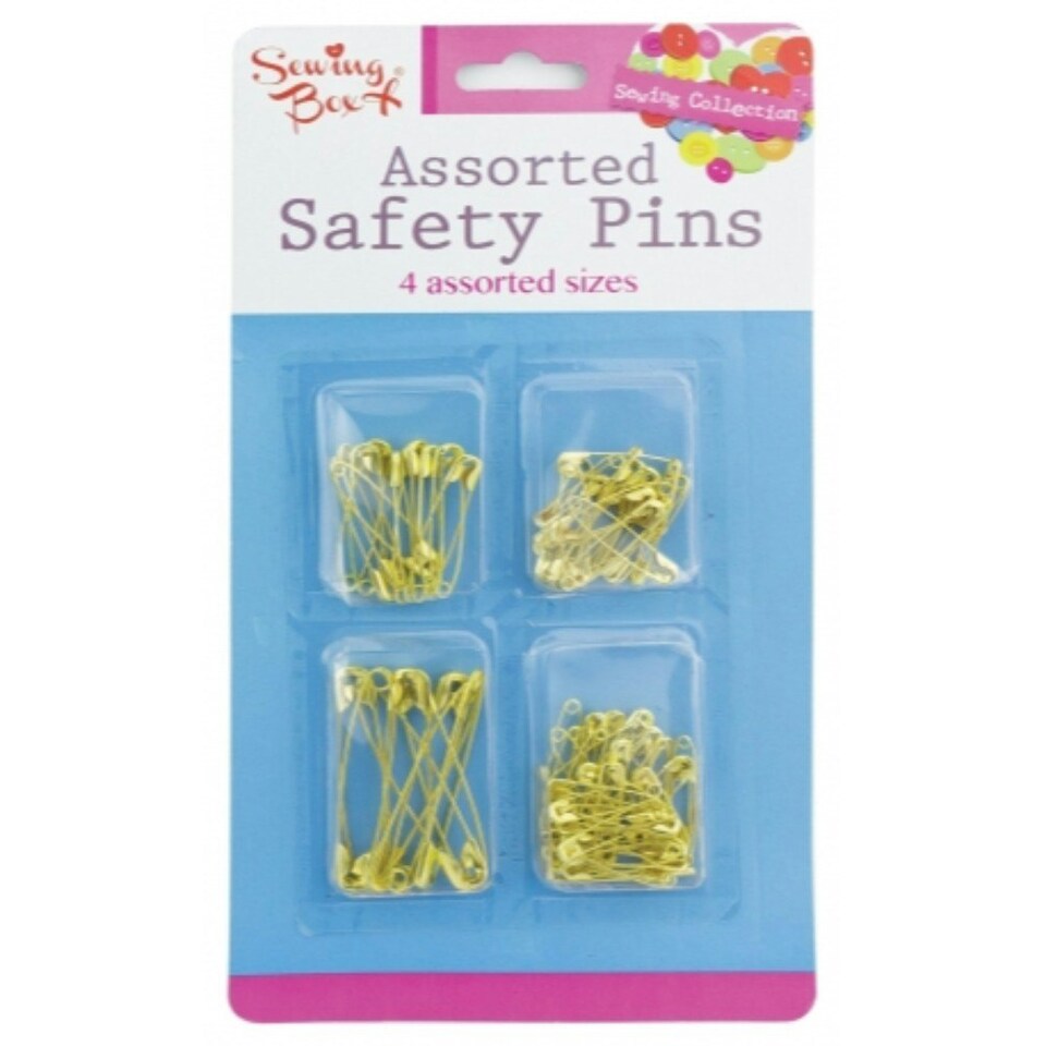 image 1 of 100 Pack Assorted Size Gold Safety Pins