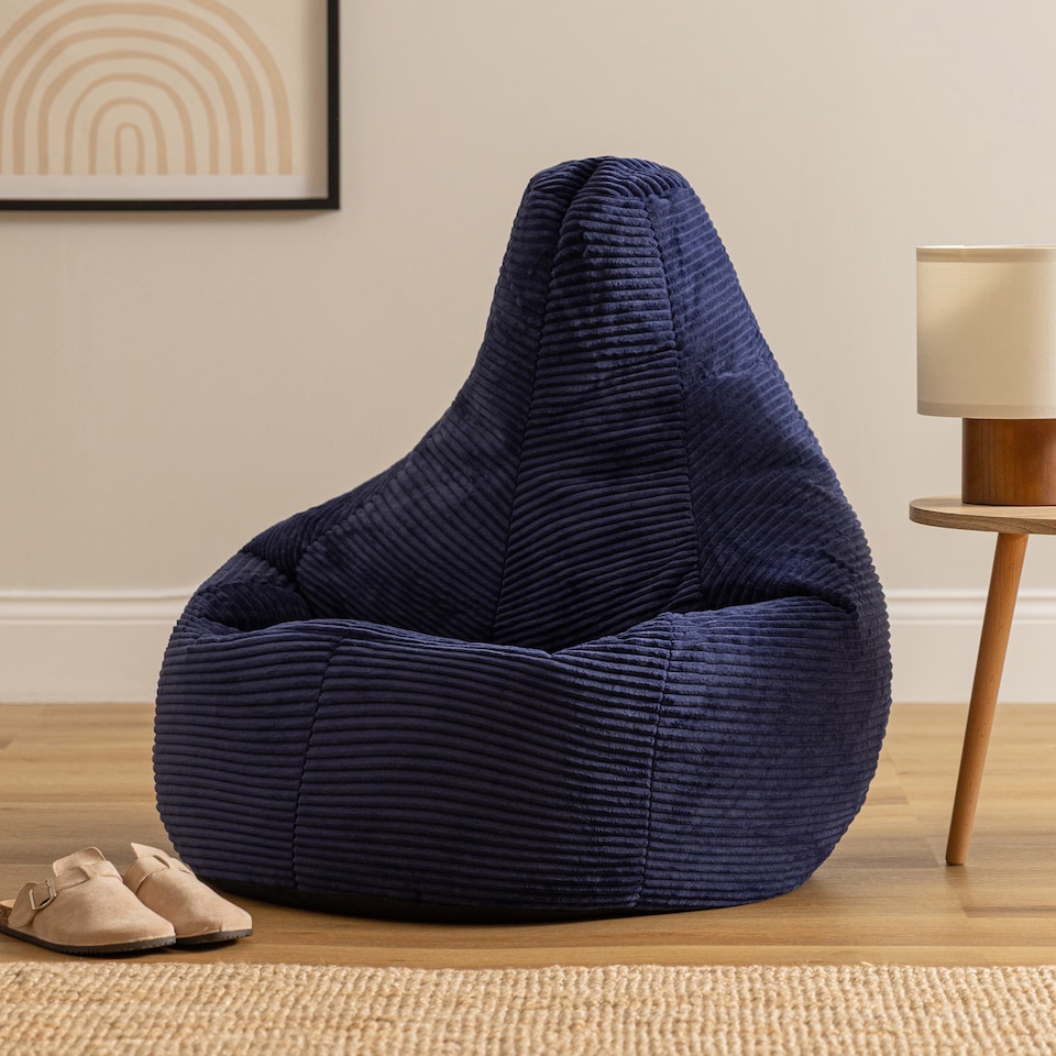 image 1 of Dalton Medium Beanbag Corduroy Navy Blue | Blue | Navy Blue | 1