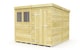 image 1 of 8 x 8 Feet Pent Shed - Single Door With Windows - Wood - L231 x W243 x H201 cm | Brown