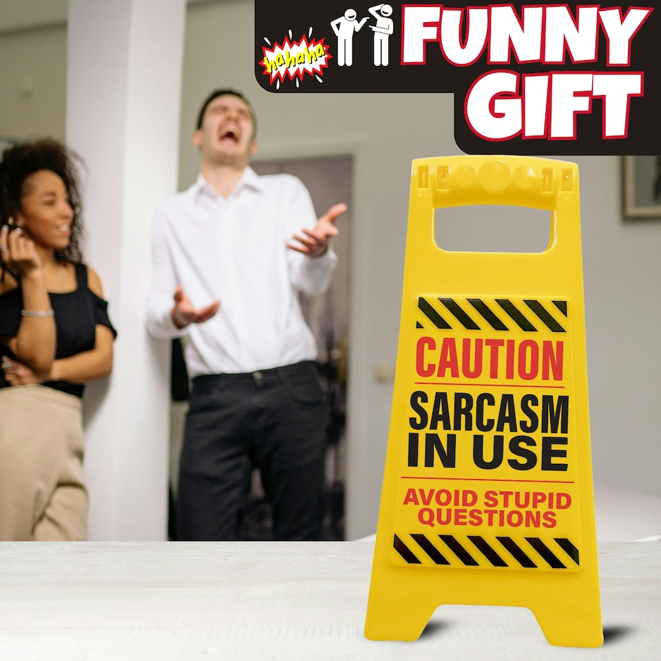 image 1 of Desk Warning Sign - Sarcasm in Use