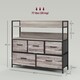 image 5 of HOMCOM Bedroom Chest of Drawers, Fabric Dresser with 5 Drawers, Storage Organiser Unit with Open Shelves and Metal Frame for Living Room, Entryway, Grey Wood Effect