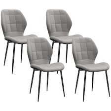 HOMCOM Modern Style Kitchen Chairs Set of 4 with Flannel Upholstered