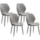 image 1 of HOMCOM Modern Style Kitchen Chairs Set of 4 with Flannel Upholstered