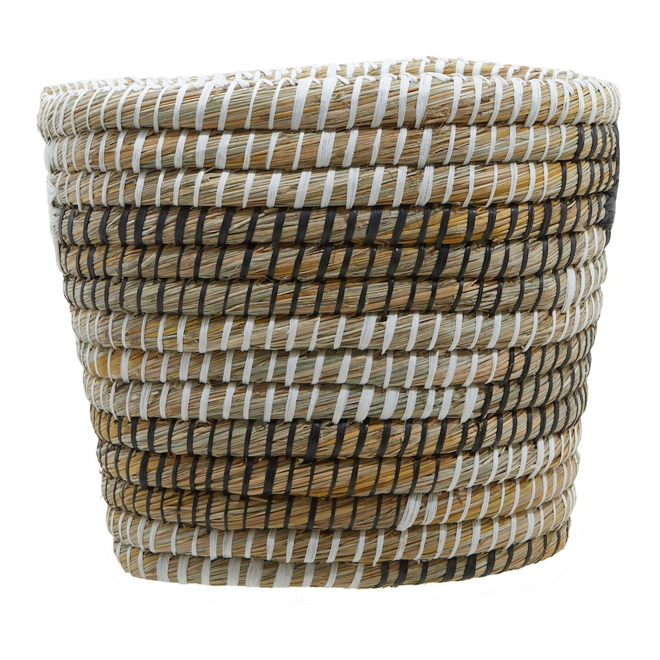 image 1 of Lidi Set Of Three Oval Straw Baskets Multi