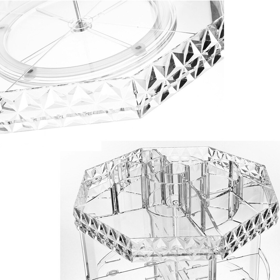 image 1 of Living and Home Transparent Acrylic Rotating Multi-Tiered Makeup Organizer