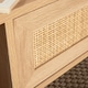 image 7 of Coffee Table Rattan Front Drawer Open Shelf Solid Wooden Legs Home Living Room