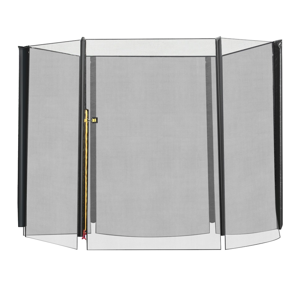 image 1 of HOMCOM 8' Trampoline Bounce Safety Fence Round Trampoline Enclosure Net 6 Poles