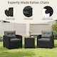 image 7 of Yaheetech 3-Piece Wicker Patio Bistro Set-Black&Grey | Multi | Black&Grey
