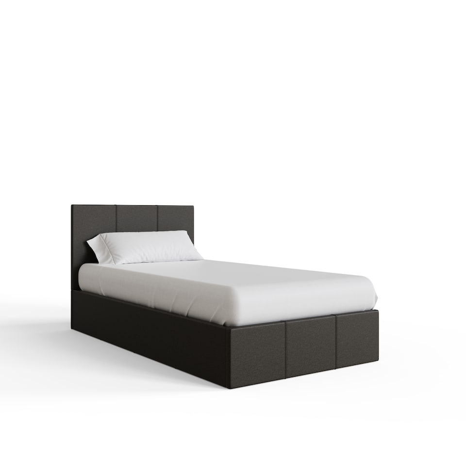 image 1 of End Lift Ottoman Storage Bed Single Grey | Grey | Grey