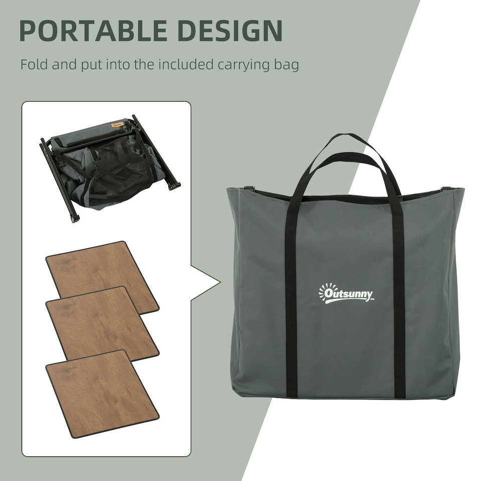 image 1 of Outsunny Camping Cupboard Aluminium Foldable Kitchen Station w/ Carrying Bag