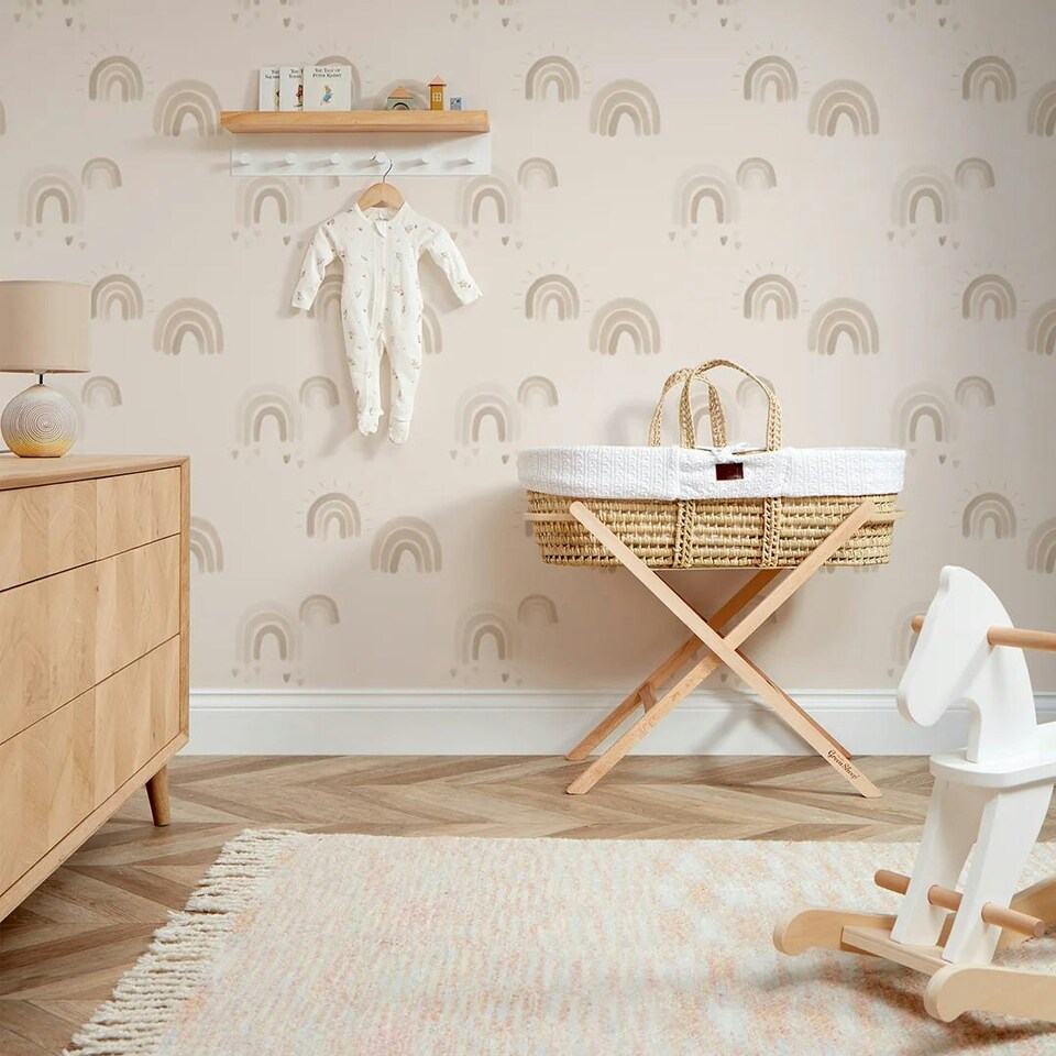 image 1 of Painting Rainbows Wallpaper in Neutral Multi
