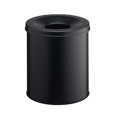 Durable Fire Extinguishing Metal Waste Bin | TUV Certified | 30L | Black