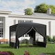image 2 of Outsunny 3 x 3 m Garden Pop Up Gazebo, Wedding Party Tent Marquee, Water Resistant Awning Canopy with Sidewalls, Windows, Carry Bag | Black | Black