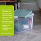 image 2 of Wham Clip 5x 21.5L Rectangular Plastic Storage Boxes with Clip Lock Lids. Ideal for Home, Office, Toys & More - Clear/Green Milieu | Green | Green Milleu | 5