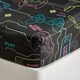 image 2 of OHS Kids Fun Print Microfibre 25cm Fitted Bed Sheet Ultra Soft | Black | Gaming Black | Single