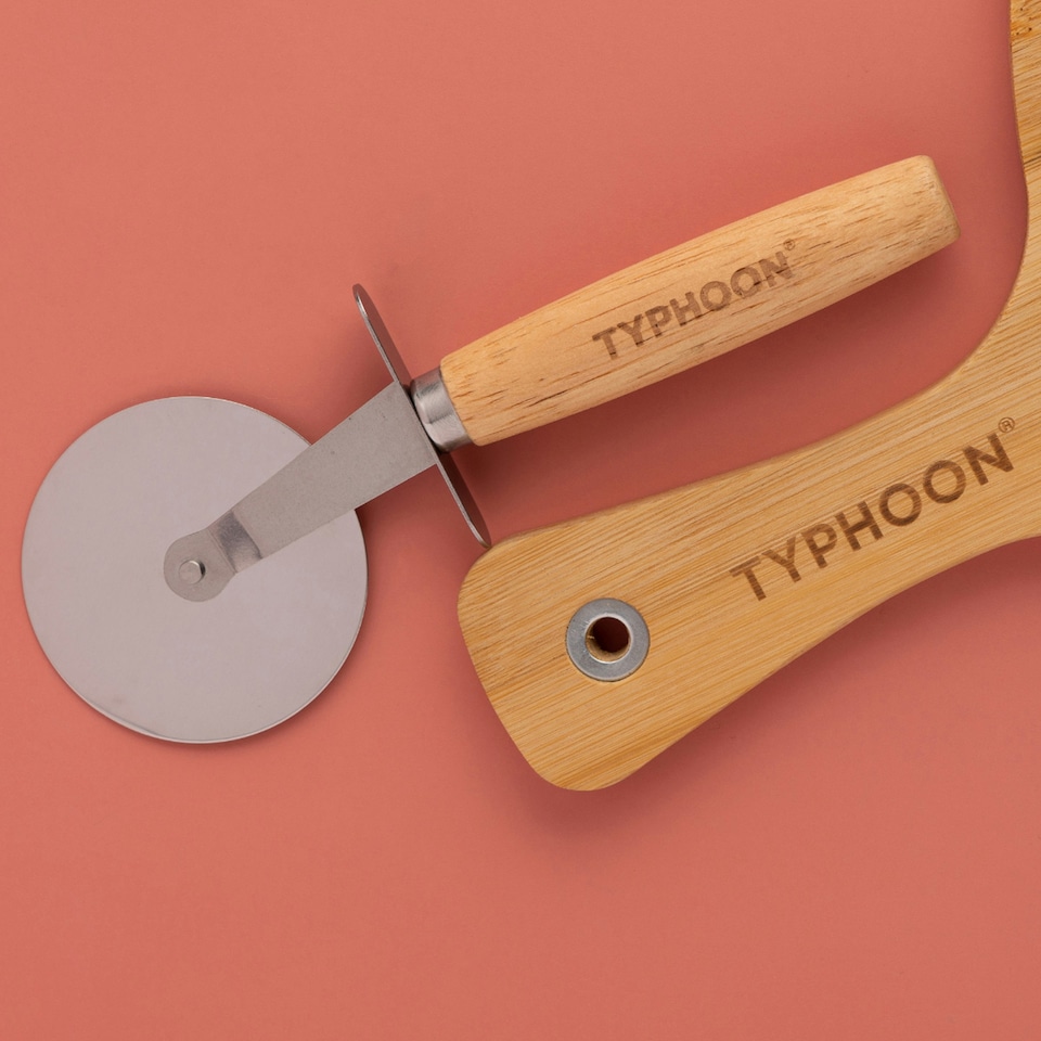 image 1 of Typhoon World Foods Pizza Board & Cutter Set