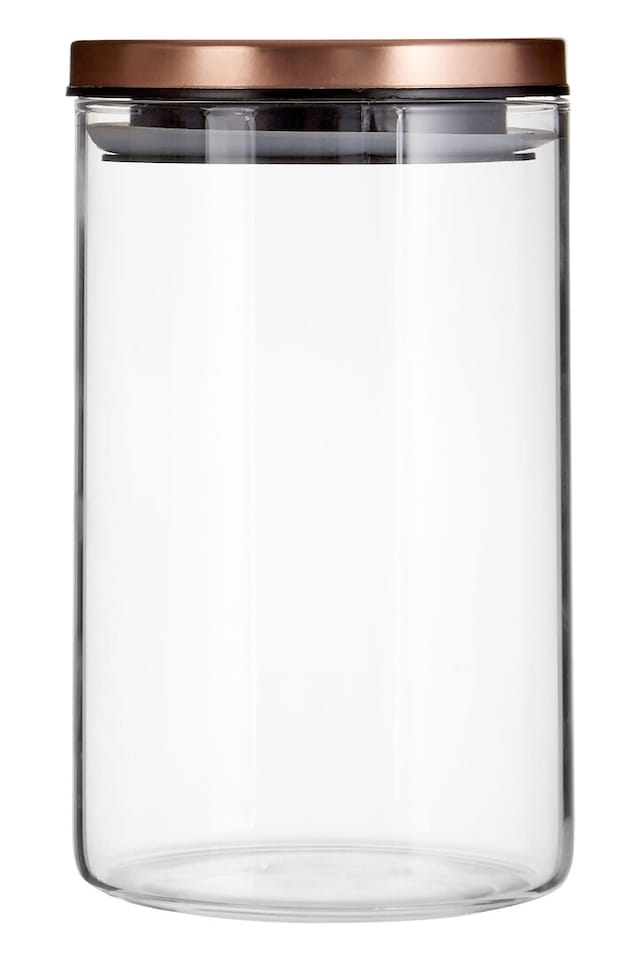 image 1 of Freska Glass Storage Jar with Rose Gold Lid  950ml