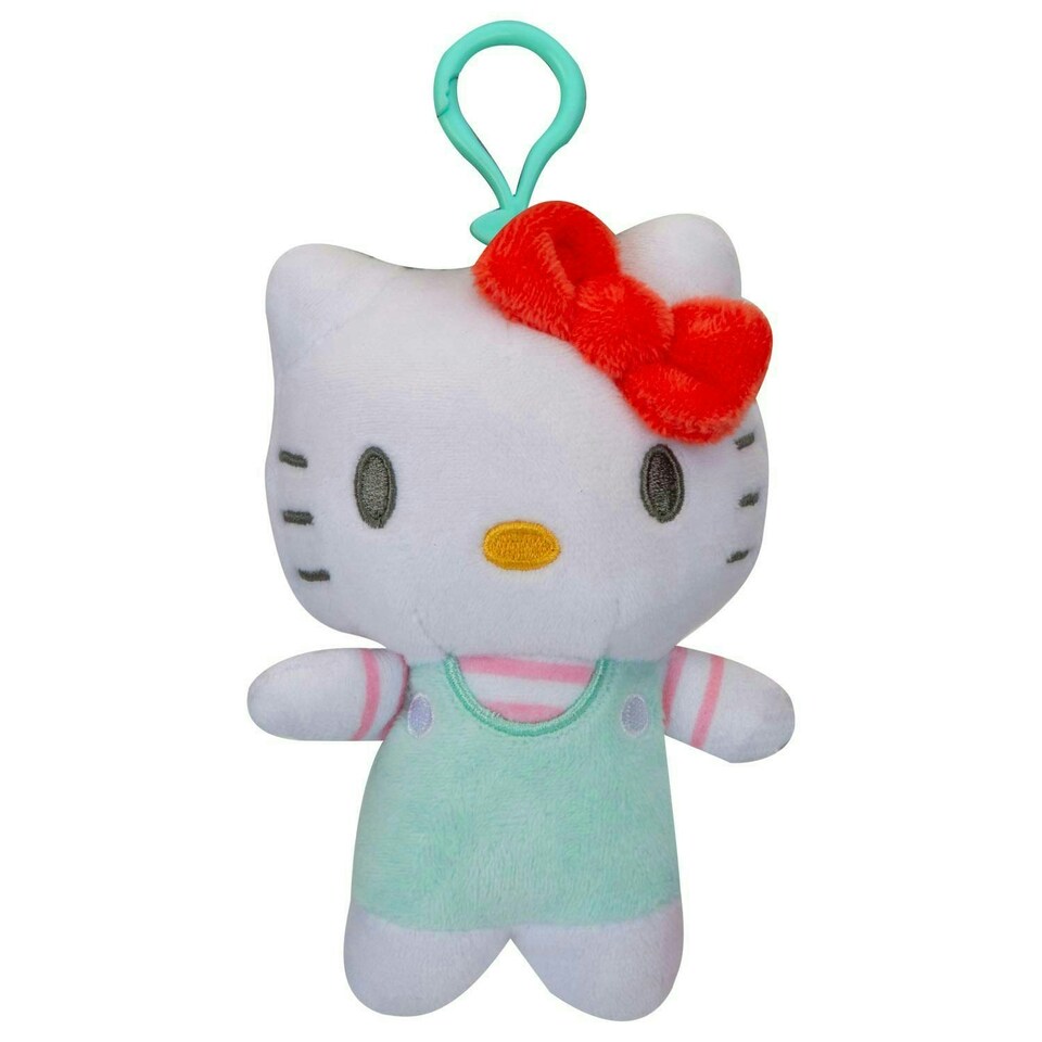 image 1 of Hello Kitty Soft Toy Clip On Kitty Cute Plush Huggable Cuddly 12cm Blue