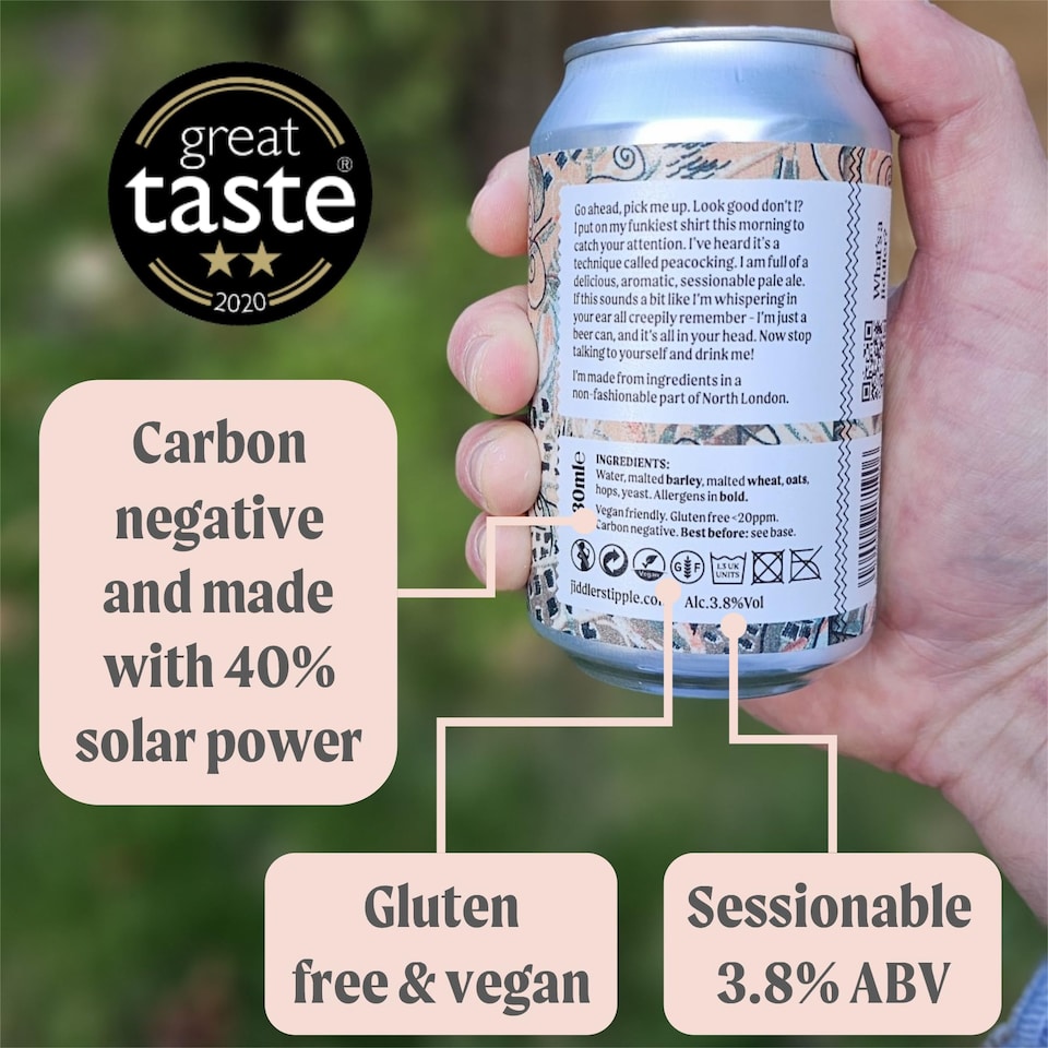 image 1 of Jiddler's Tipple -  Everyday Pale Ale -  3.8% ABV Craft Beer Cans - Vegan Gluten Free Beer - 12 x 330ml