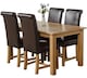 image 1 of Oslo 150 x 90 cm Medium Oak Dining Table and 4 Washington Leather Chairs | Brown | Brown