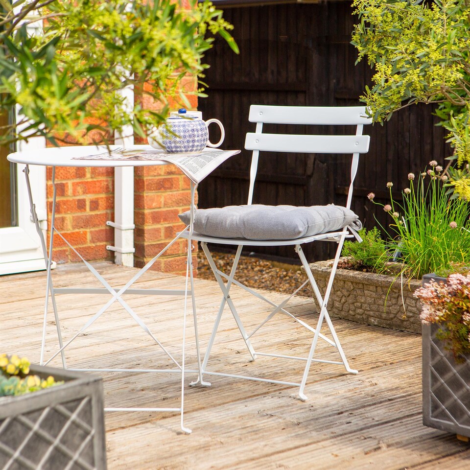 image 1 of Harbour Housewares Square Garden Chair Seat Cushions - Grey - Pack of 6 | Grey | Grey