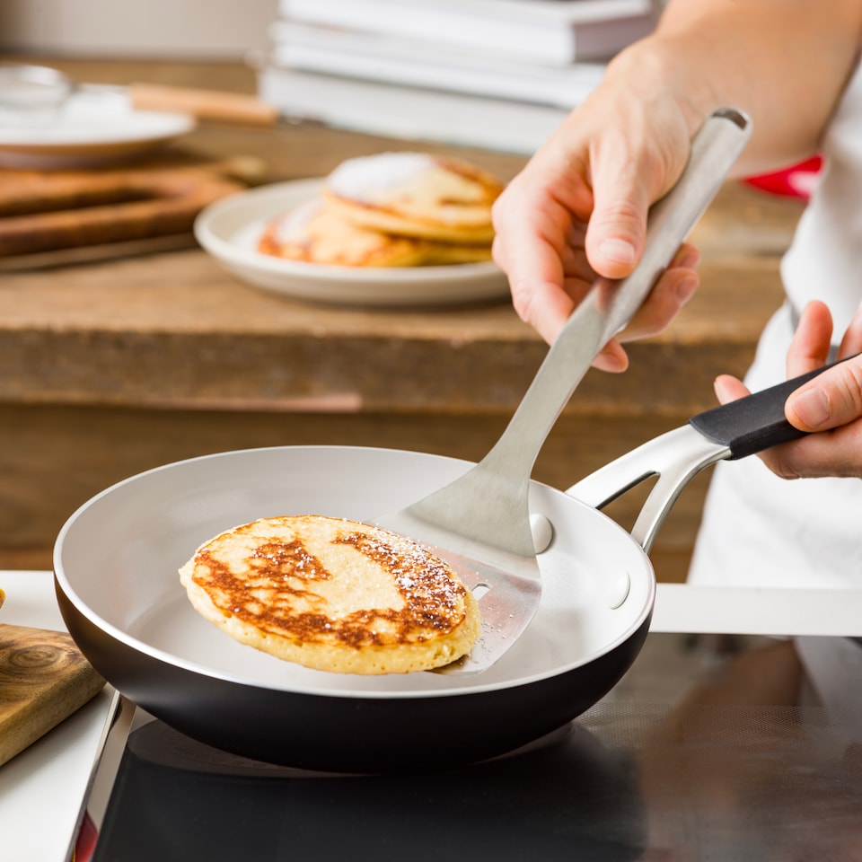 image 1 of KitchenAid Coloured Aluminium Frying Pan, 20cm, Matt Black