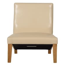 Lola Leather Dining Chairs for Dining Room or Kitchen | White | Cream
