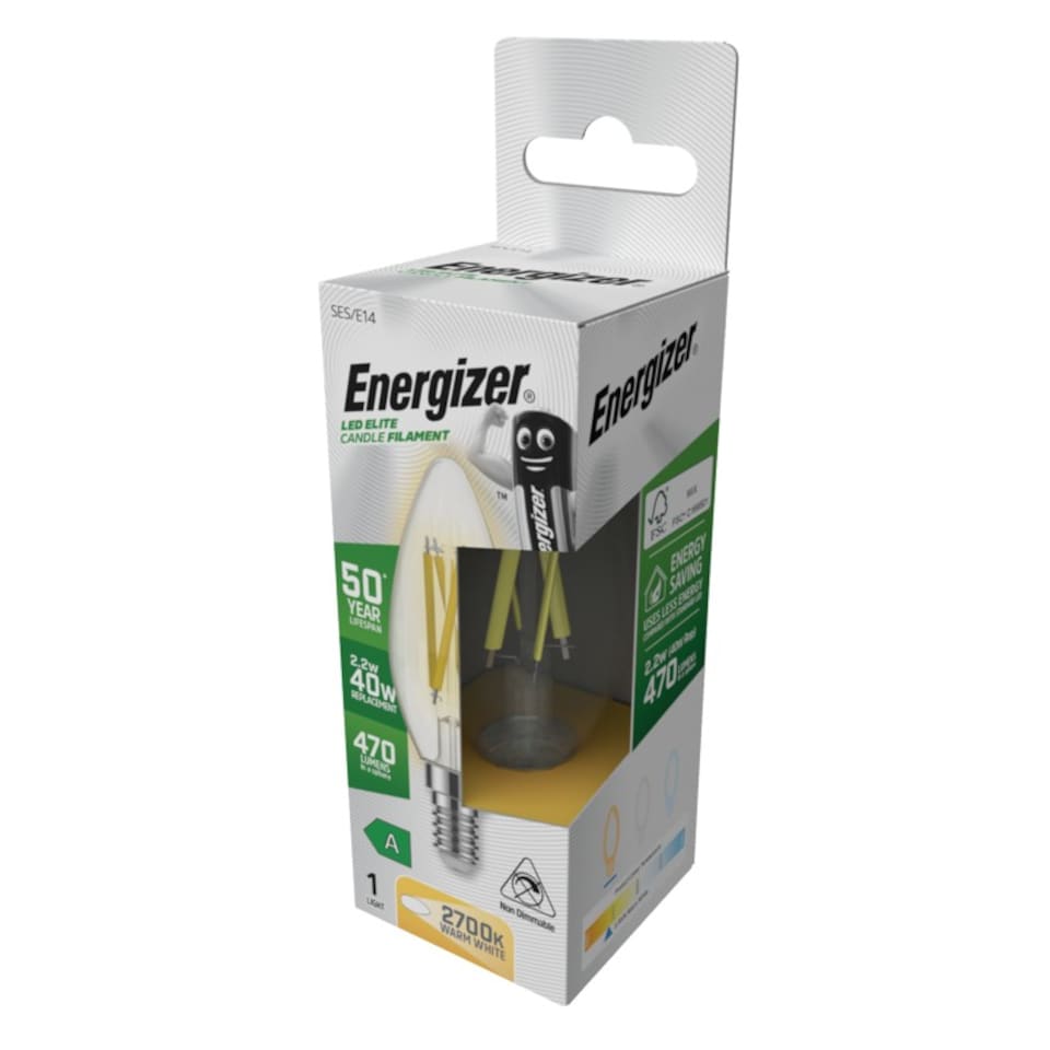 image 1 of Energizer E14/SES Filament Bulb | Clear | Transparent/Grey | 1