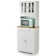 image 9 of COSTWAY Kitchen Pantry Cabinet Buffet Cupboard W/ Drawer White