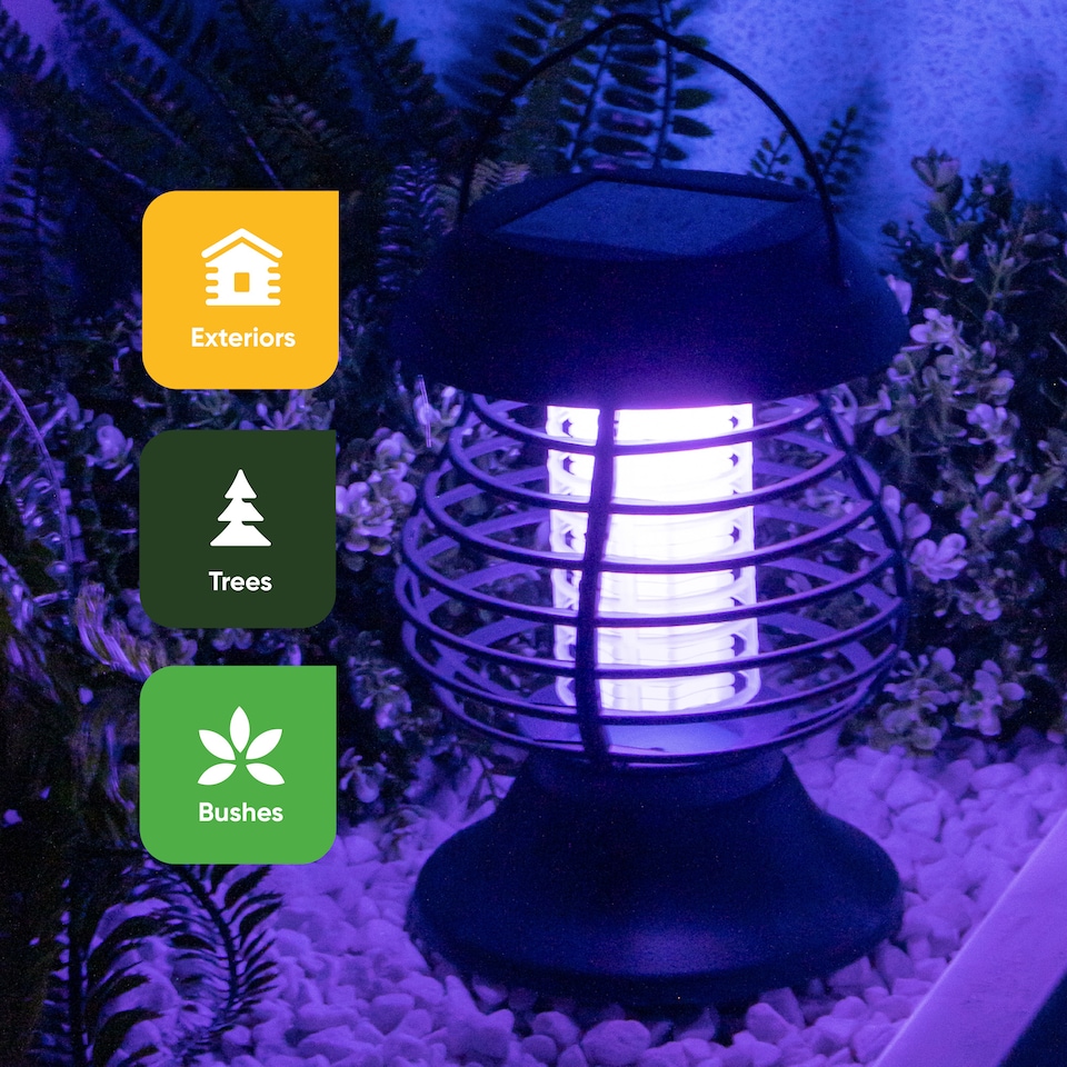 image 1 of Gardenwize Solar Flame Lantern & Bug Zapper Garden Light