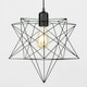 image 1 of ValueLights Casco Matte Black Pendant Light with Black Novelty Shade and E27 Pear LED 4W Warm White 2700K Bulb | Black