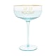 image 1 of Lesser & Pavey Novelty Blue Coupe Cocktail Glass - Sip Sip Hooray