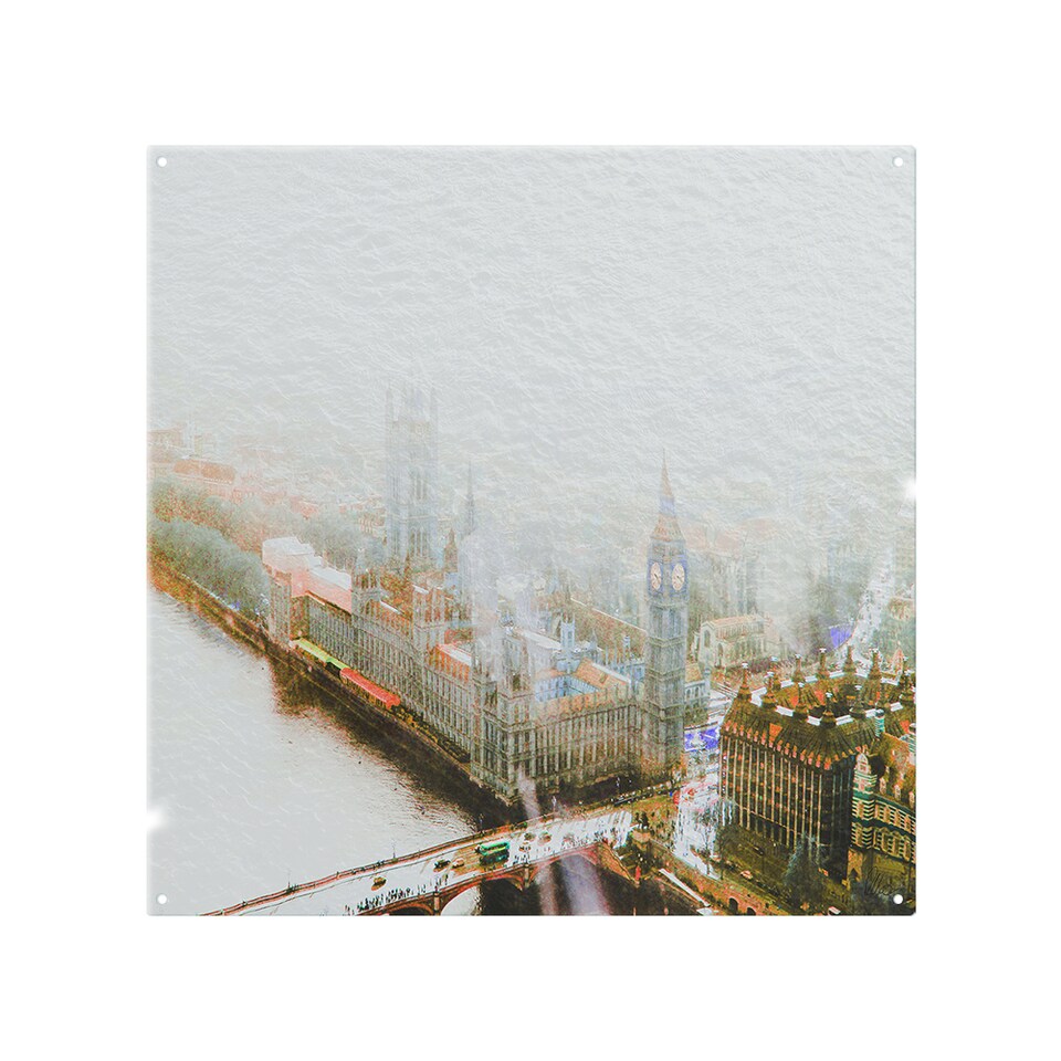 image 1 of Big Ben In The Mist Splash Back | White