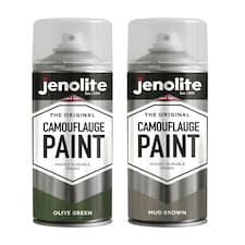 Jenolite Camouflage Matt Paint - Olive Green/Mud Brown - 400ml - 2-Pack