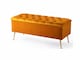 image 3 of 150cm Amara Chesterfield Ottoman Storage Bench - Plush Velvet Shoes Bench - Burnt Orange Upholstery Footstool Storage with Legs