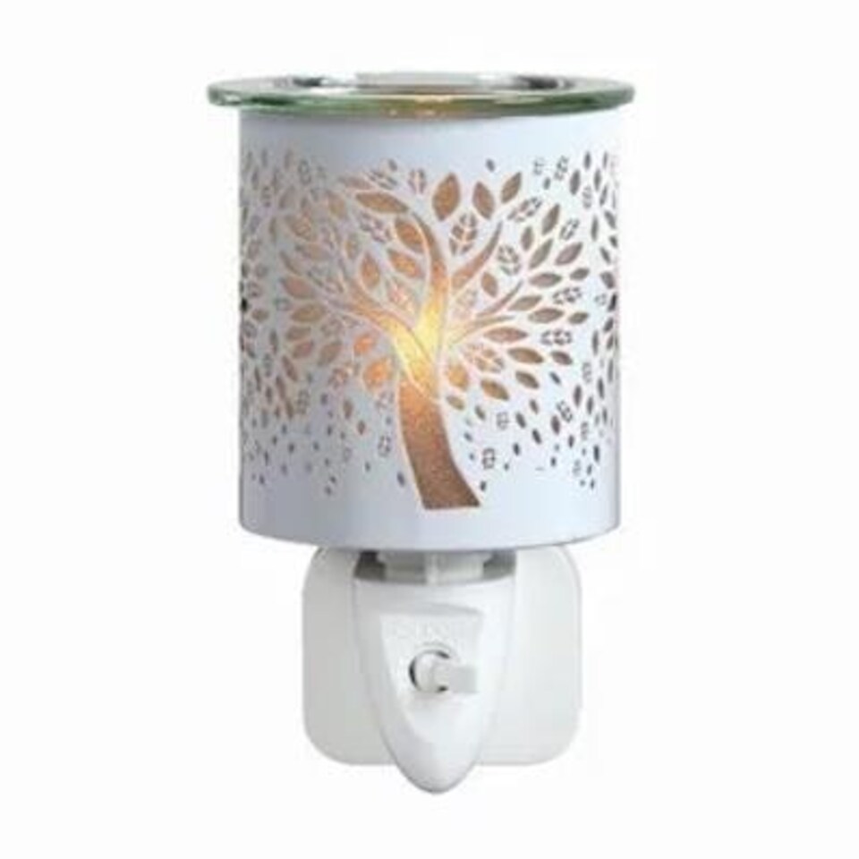 image 1 of Aroma Electric Plug In Wax Melter 13cm White - Tree of life White