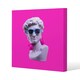 image 1 of Plaster statue of David's head in blue sunglasses (Canvas Print) 46 x 46 x 4cm