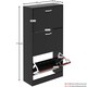 image 3 of Vida Designs 3 Drawer Shoe Cabinet Shoe Rack Storage Cupboard, Black