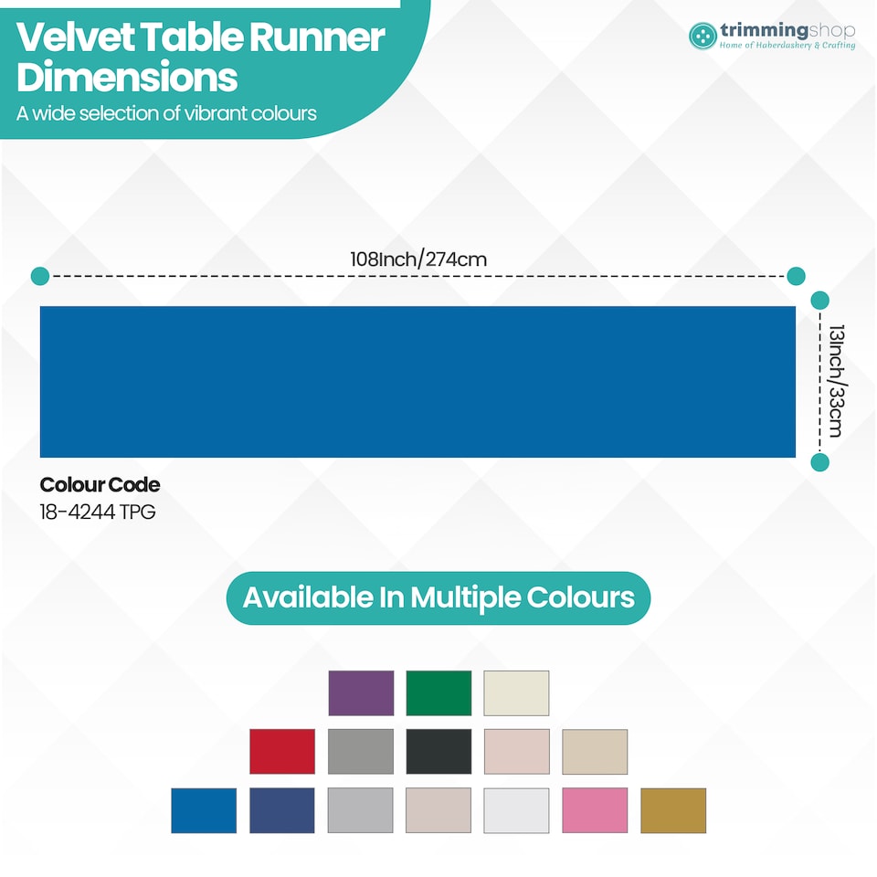 image 1 of Crushed Velvet Table Runner, Glitz Table Runners - 33 x 274cm